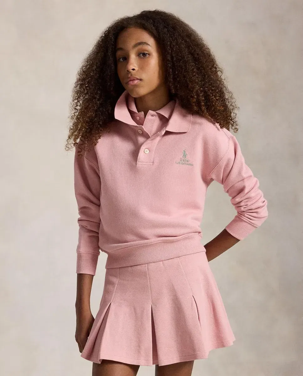 Детская толстовка для девочек с принтом Polo Ralph Lauren, Роза