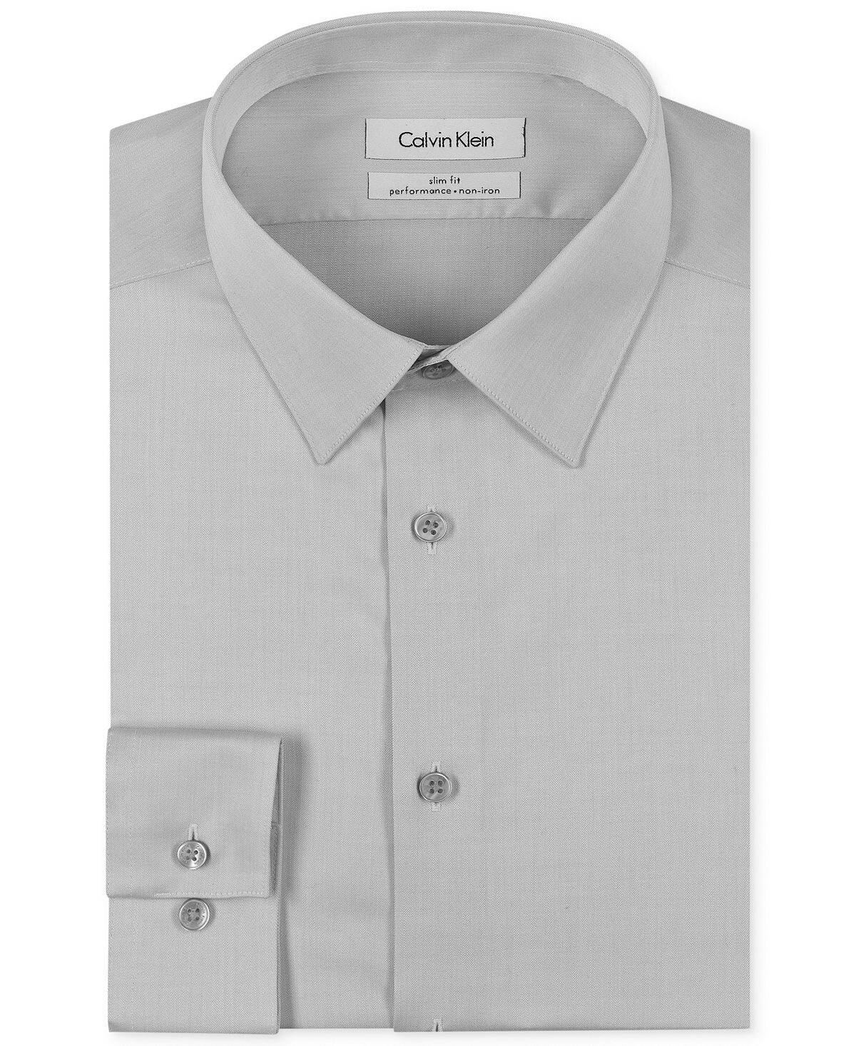Мужская классическая рубашка slim fit non iron performance с воротником в елочку Calvin Klein — фото 2