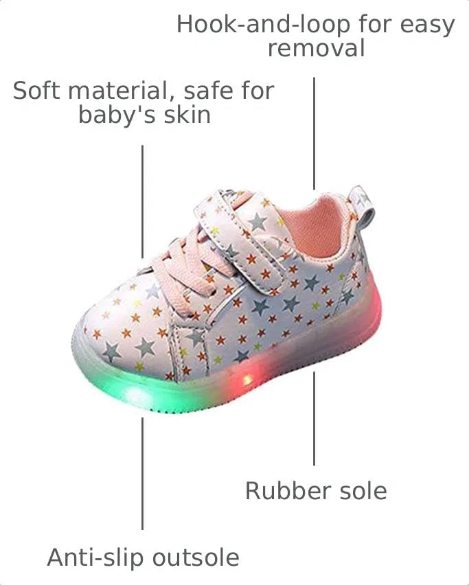 Детские кроссовки для девочек со светодиодной подсветкой SZZY, Pink — фото 3