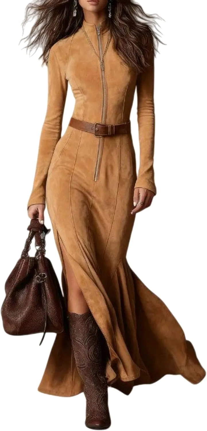 Женское макси платье с высоким разрезом Vixorafashion, Light Yellow