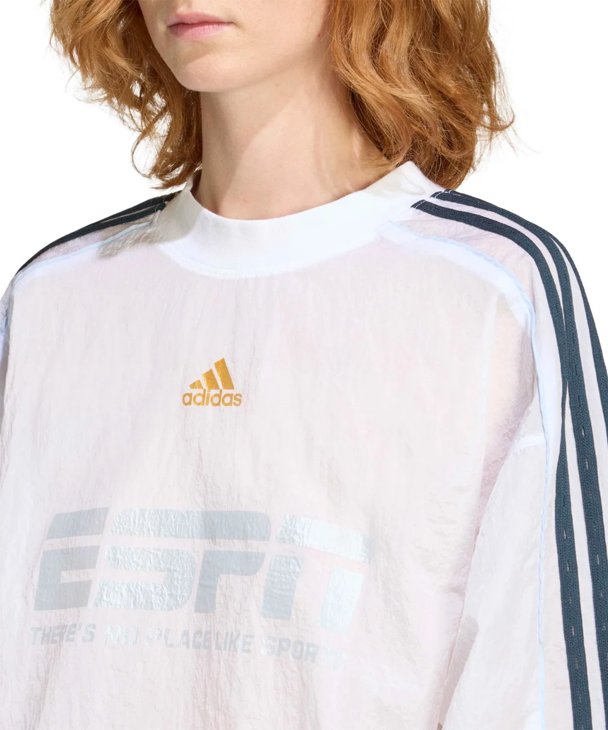 Женский свитшот свободного кроя с сетчатыми вставками Teamgeist 2.0 Adidas, Белый — фото 3