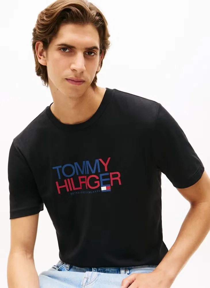 Футболка с принтом логотипа Tommy Hilfiger, черный — фото 4