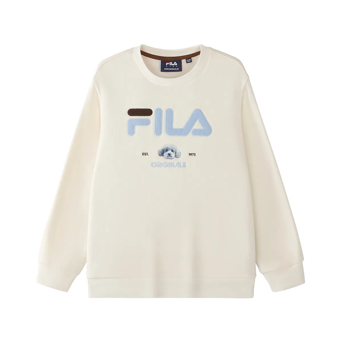 Детский свитшот с круглым вырезом утепленный Maltose White FILA KIDS