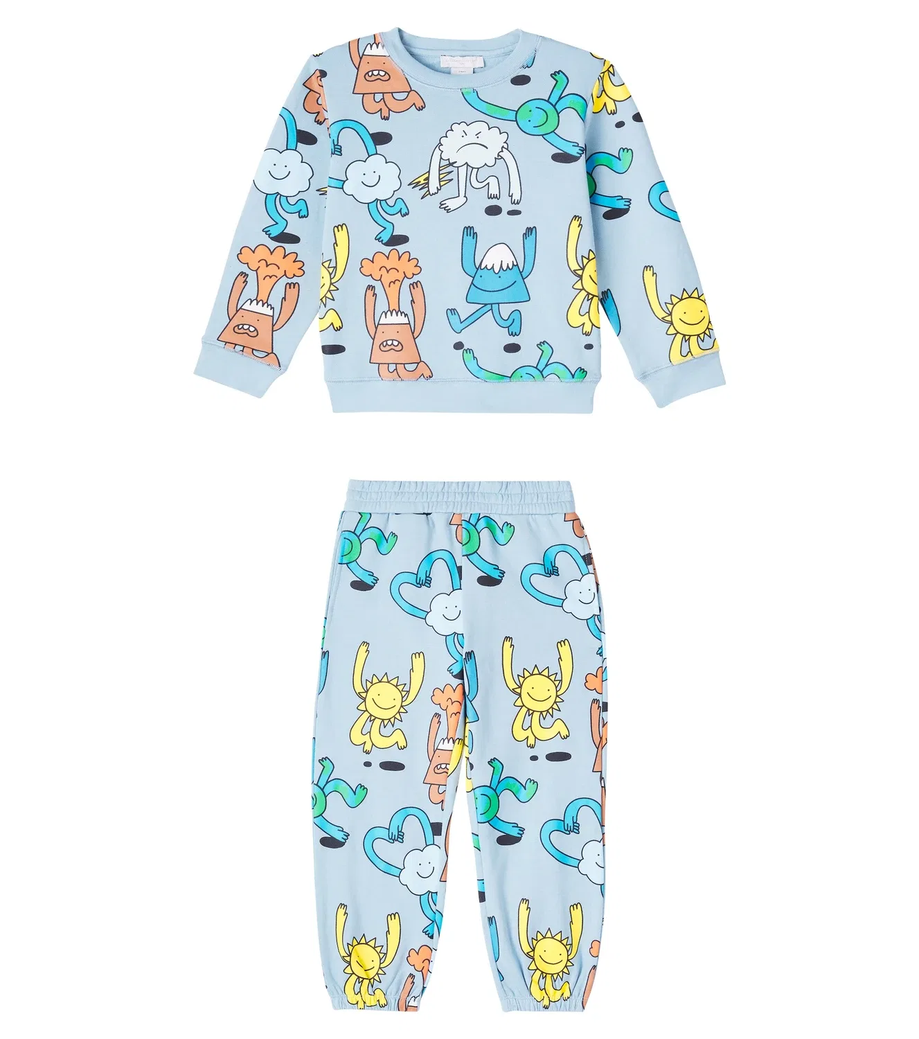 Комплект спортивный из хлопкового флиса Baby Earth Stella Mccartney Kids, синий