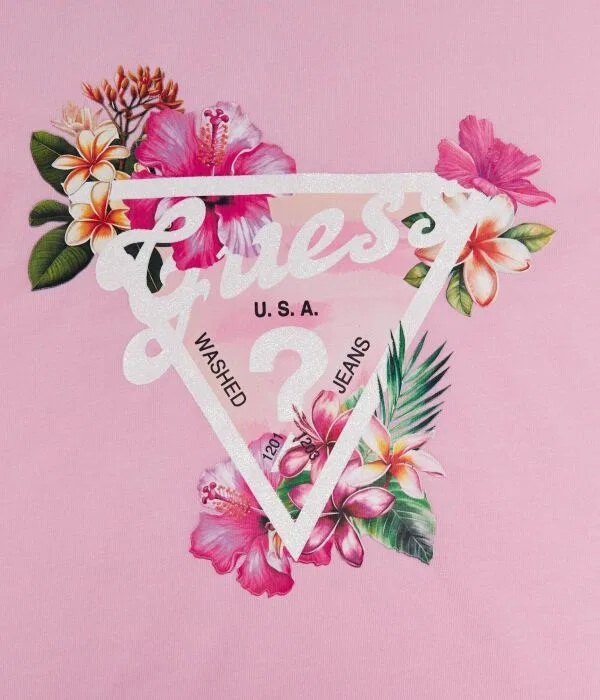 Детская футболка для девочек хлопковая T-Shirt Guess, Rosa — фото 3