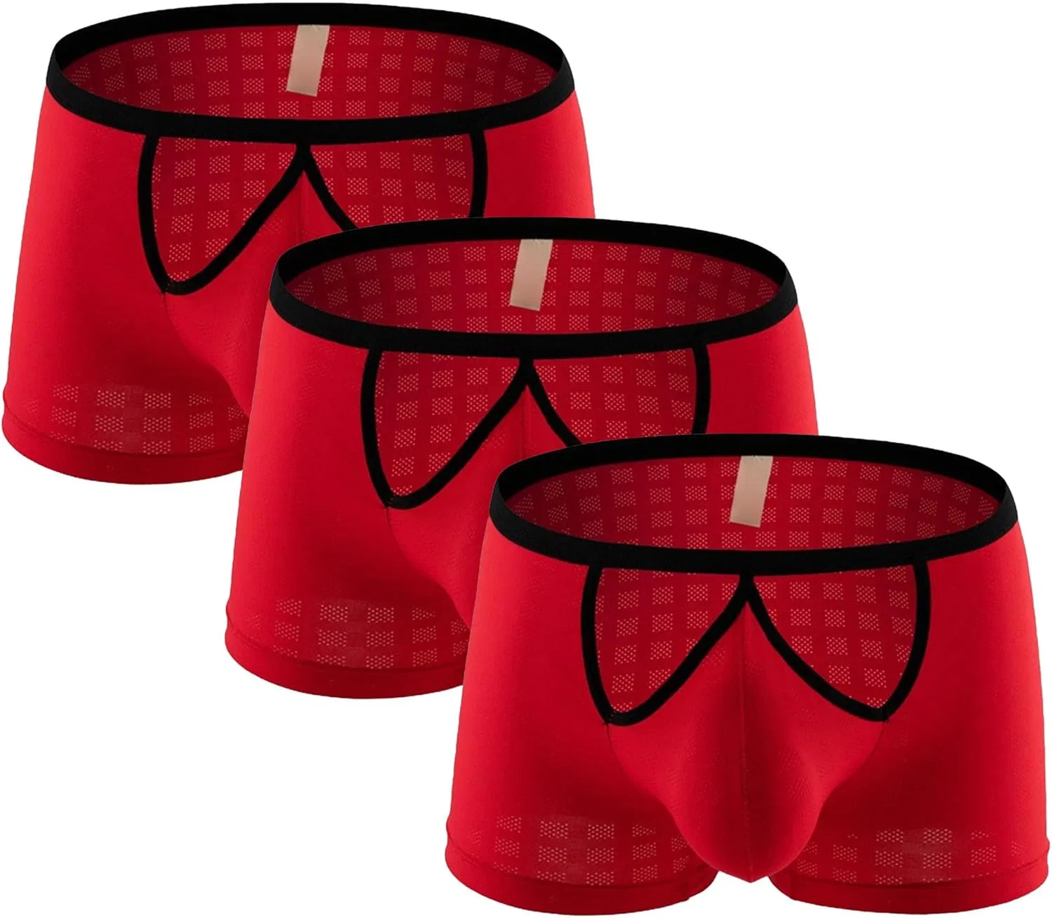Боксеры, сетчатые, Red-3pc