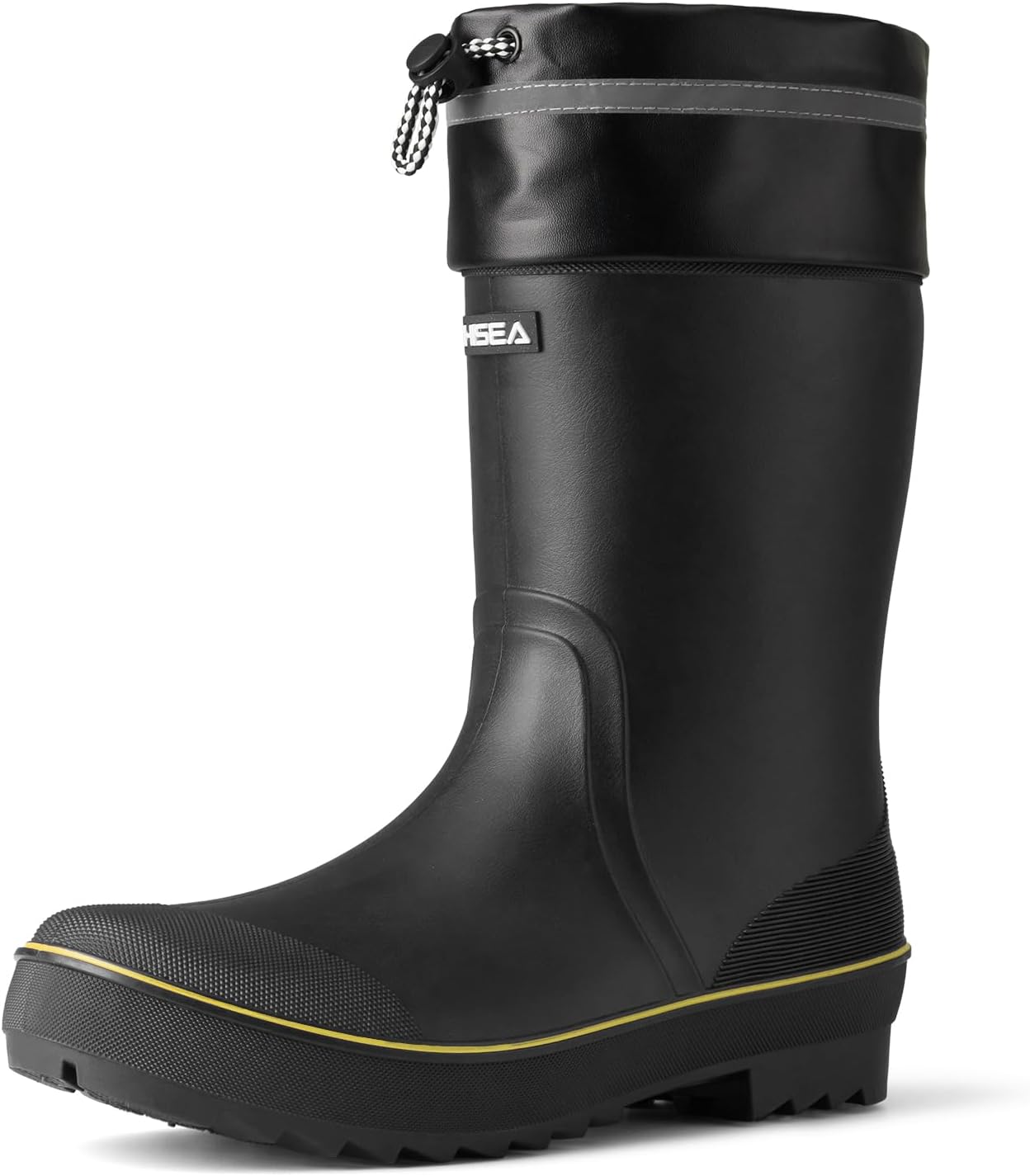 

Мужские резиновые дождевые сапоги HISEA, водонепроницаемые, прочные, противоскользящие, средней высоты, для сада, рыбалки и активного отдыха, с регулируемым застежкой, черный