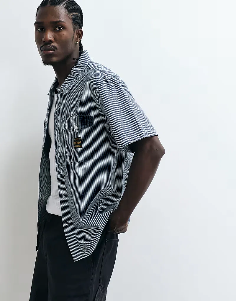Рубашка Levi's Workwear с коротким рукавом в полоску, синий — фото 4