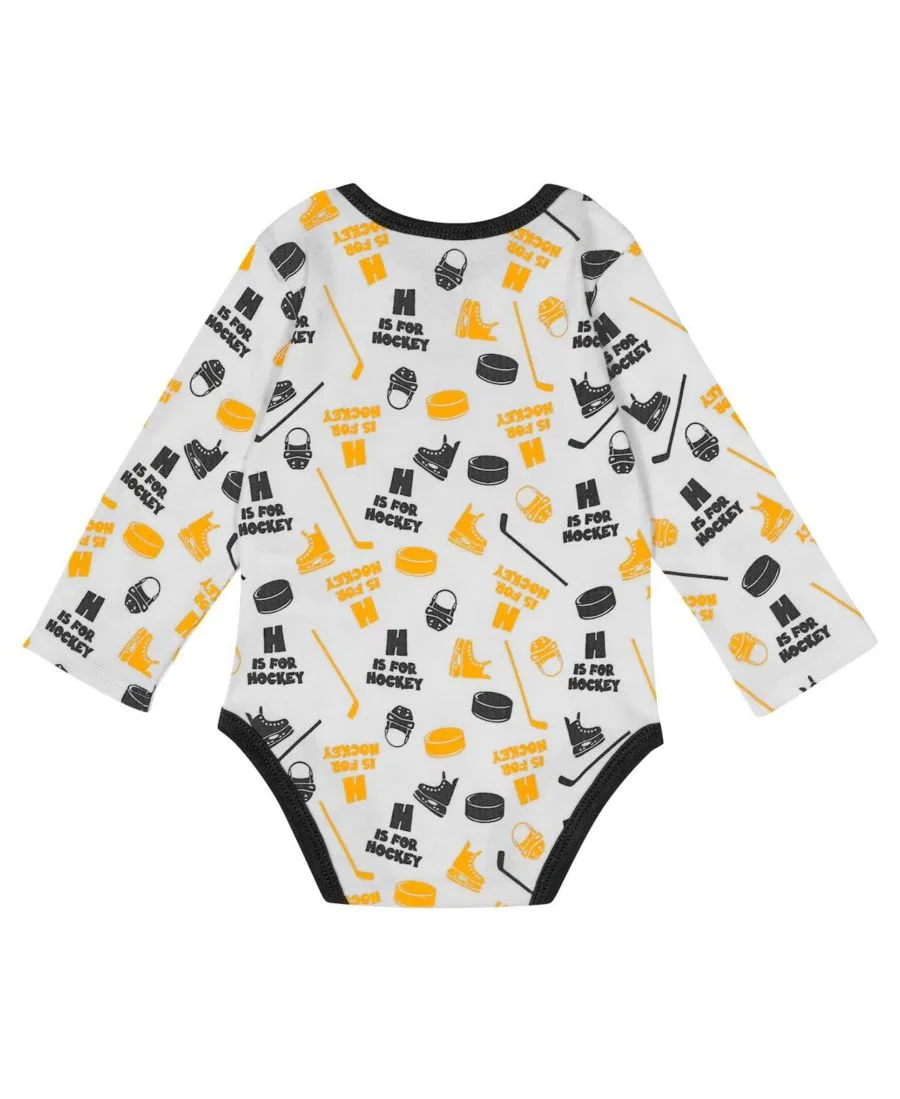 Детский боди с длинным рукавом с принтом Quick Learner Long Sleeve Bodysuit Outerstuff, White — фото 3