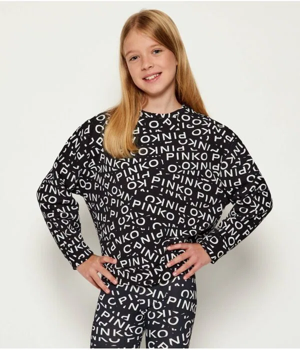 Детская толстовка свободного кроя Over Loose Fit Pinko Up, черный