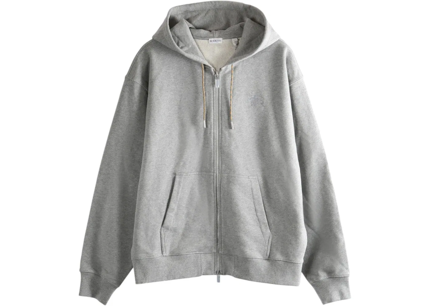 Мужской худи с молнией Rory Check Burberry, Pale Grey Melange