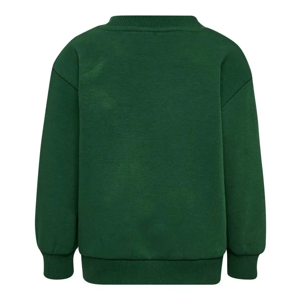 Детский свитшот для девочек с принтом пчелы Mini Loose Bee Hummel, Green — фото 2