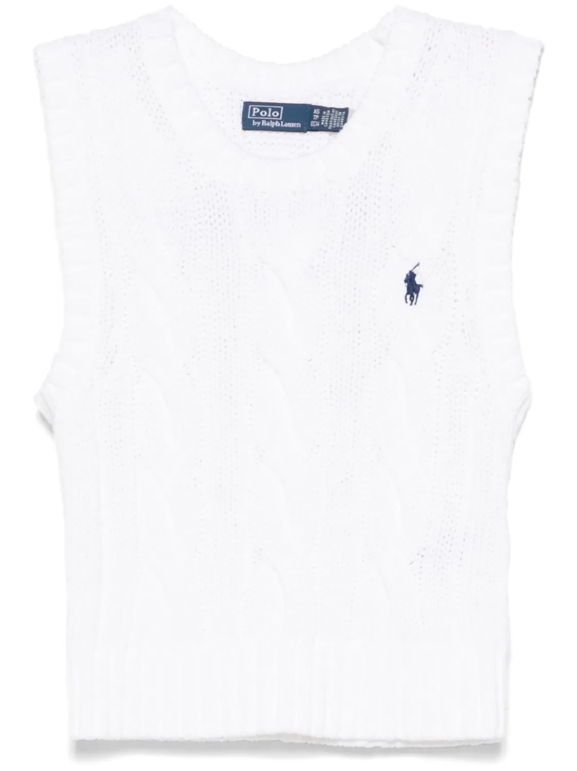 Жилет с кабельной вязкой и мотивом пони Polo Ralph Lauren, белый