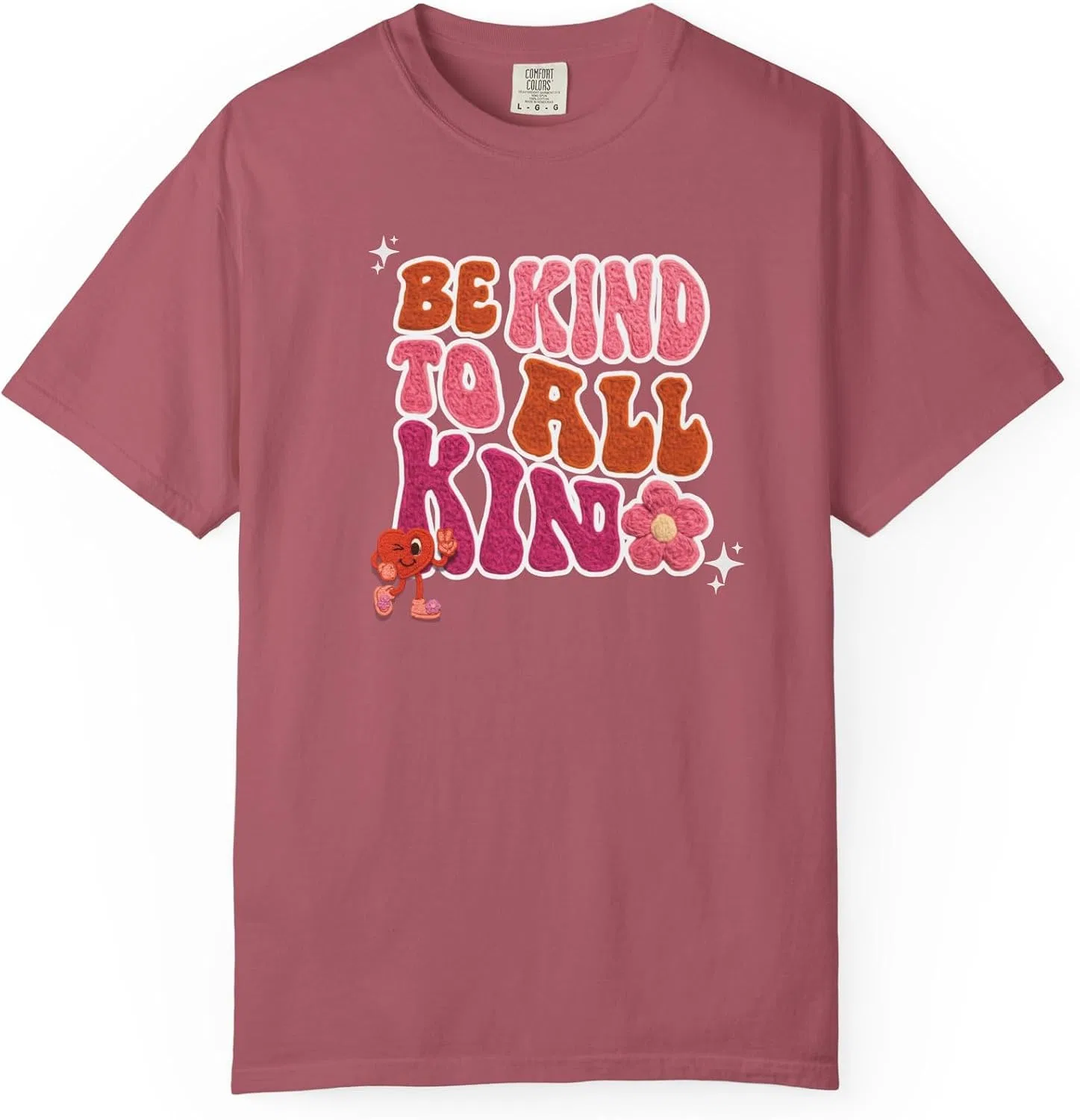 Женская футболка с принтом Be Kind to All Kinds, багровый