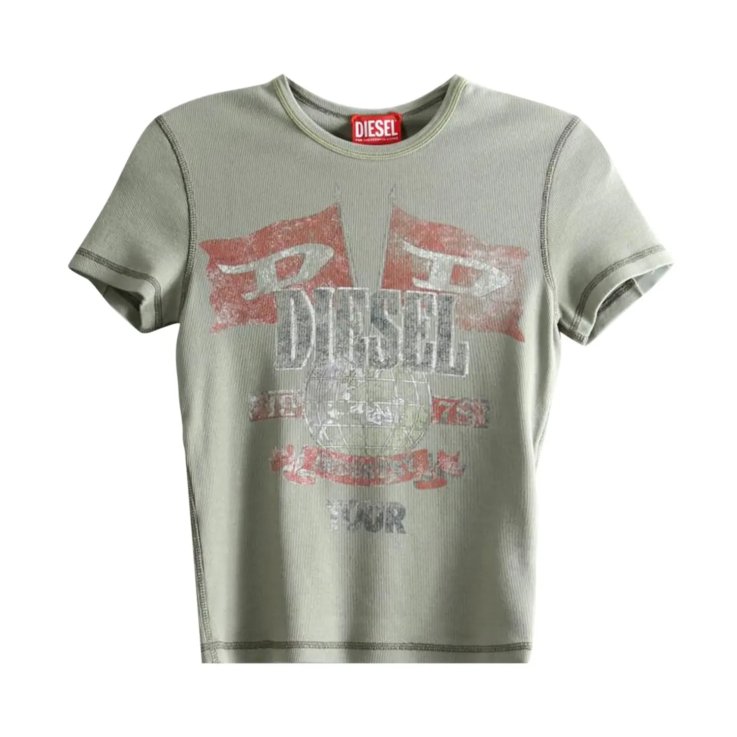 Футболка с принтом Marsy Rib Diesel, Green
