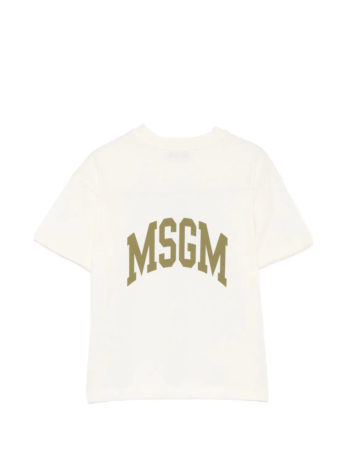 Футболка с логотипом Msgm Kids, нейтральные цвета — фото 2
