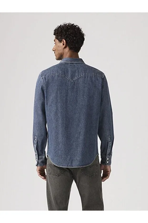Мужская рубашка с длинным рукавом Levi'S, Med Indigo - Flat Finish — фото 3