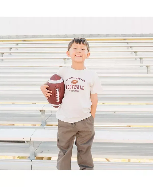 Детская футболка для мальчиков с принтом Sundays Are For Football Sweet Wink, Natural Heather — фото 2