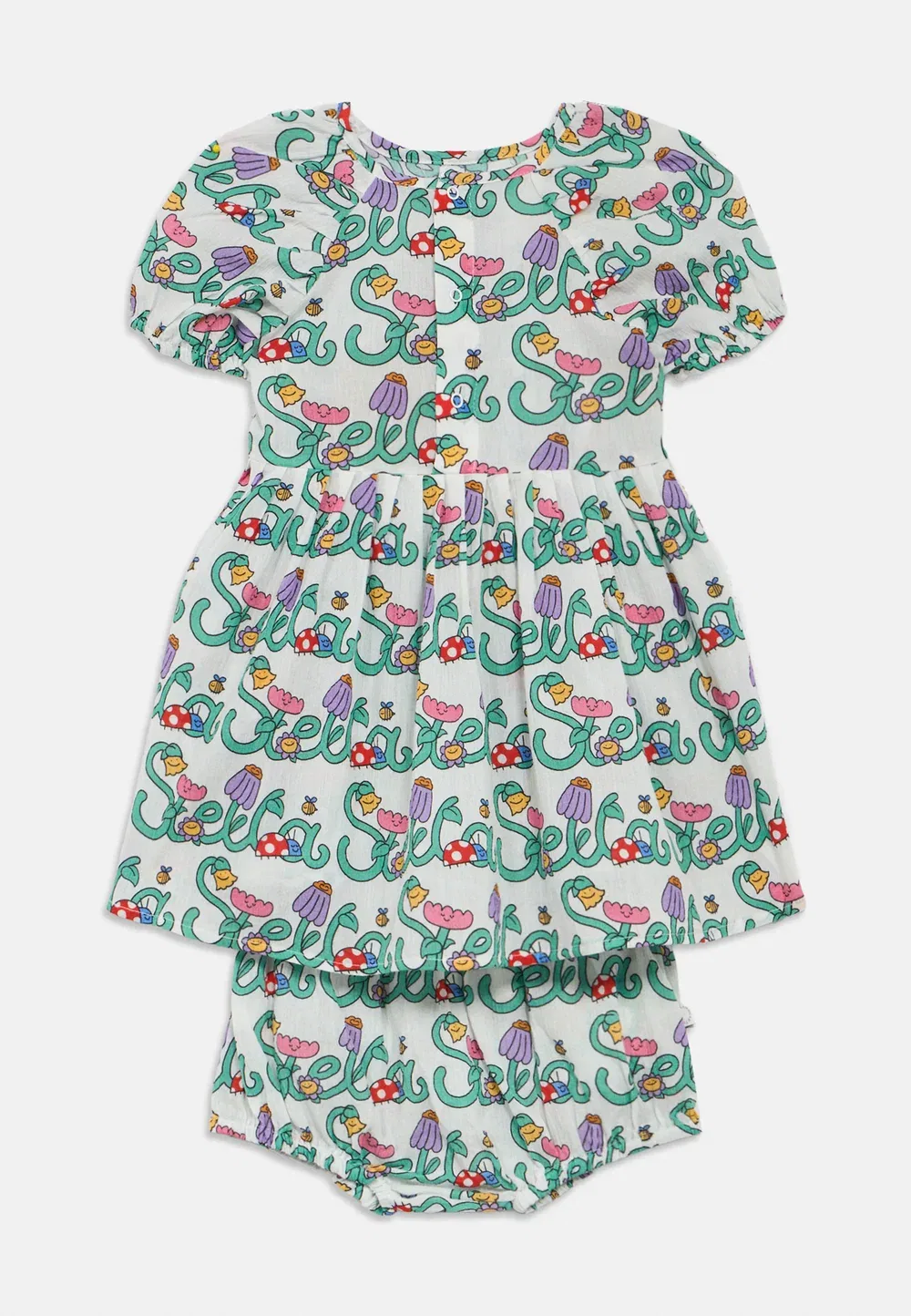 Детский комплект: платье и шорты Stella Mccartney Kids, Ivory/Multi-Coloured