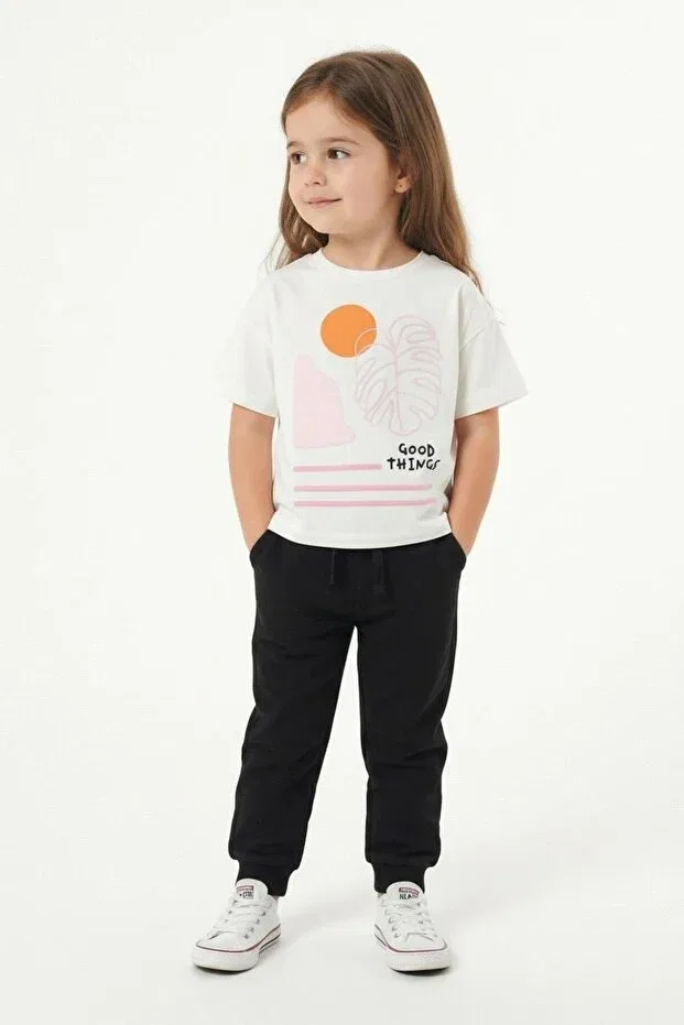 Детская футболка с принтом Good things printed Miababy, Pink — фото 4