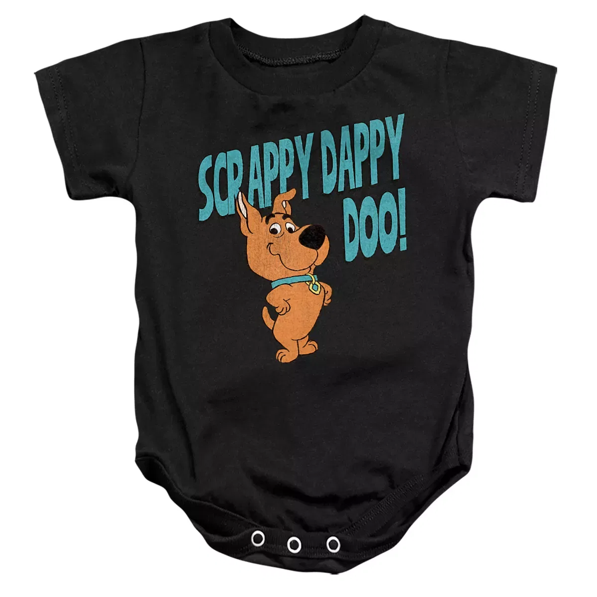 Детское боди с коротким рукавом с принтом Baby Scooby Doo! Scrappy Doo Infant Bodysuit LOGOVISION, Black