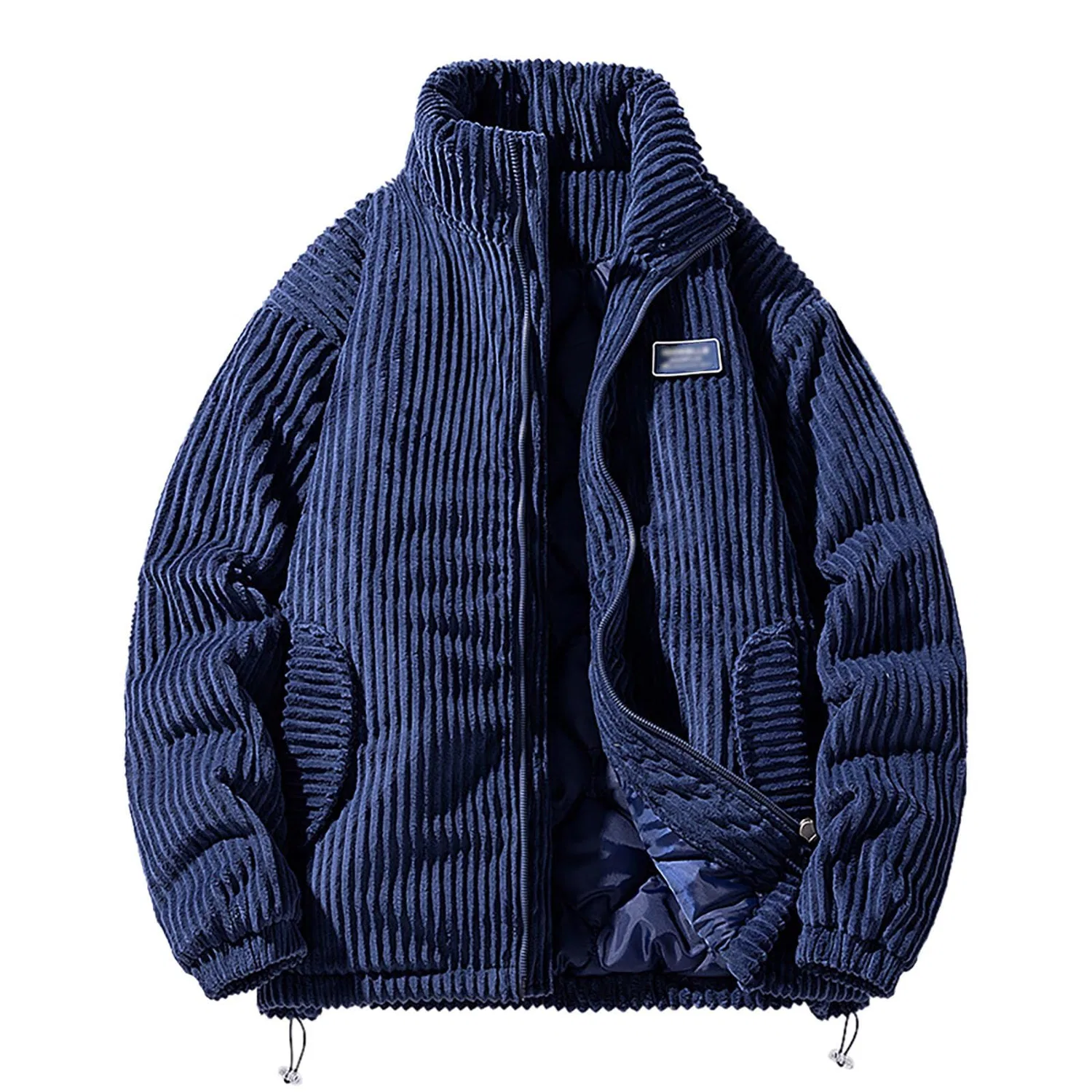 Мужское утепленное пальто с меховым воротником Corduroy Neck Fur Autumn Winter, blue