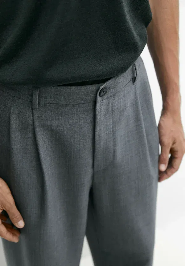 Брюки шерстяные Cool Wool Massimo Dutti, серый — фото 4