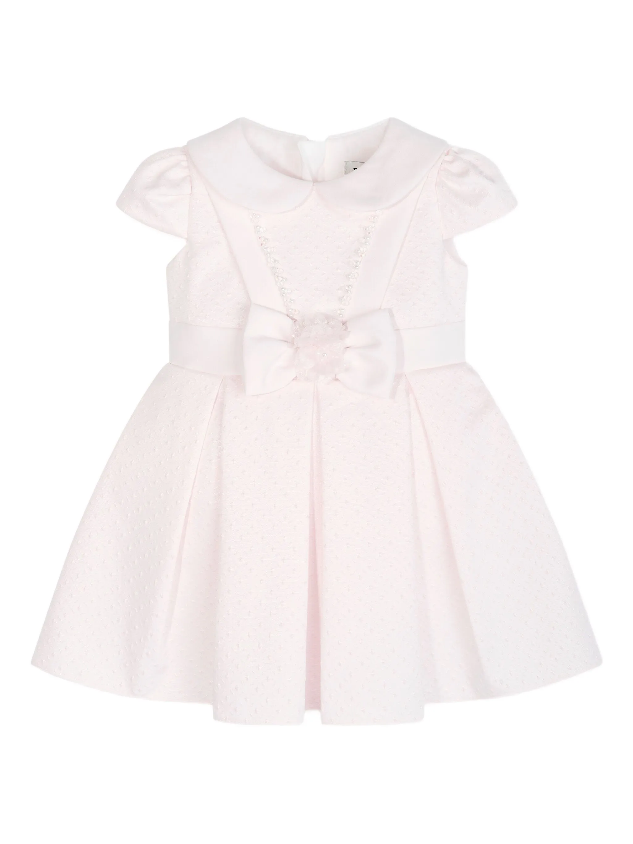 Платье с воротником Питер Пэн и бантом Dress & Fleur, розовый — фото 2