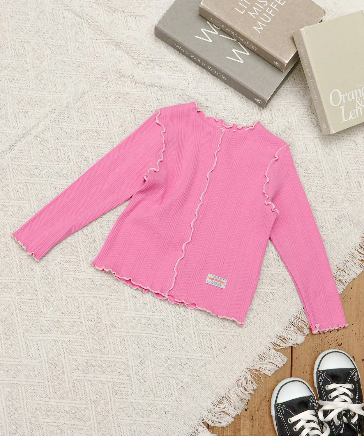 Детский лонгслив с длинным рукавомMellow Rib BREEZE, Pink