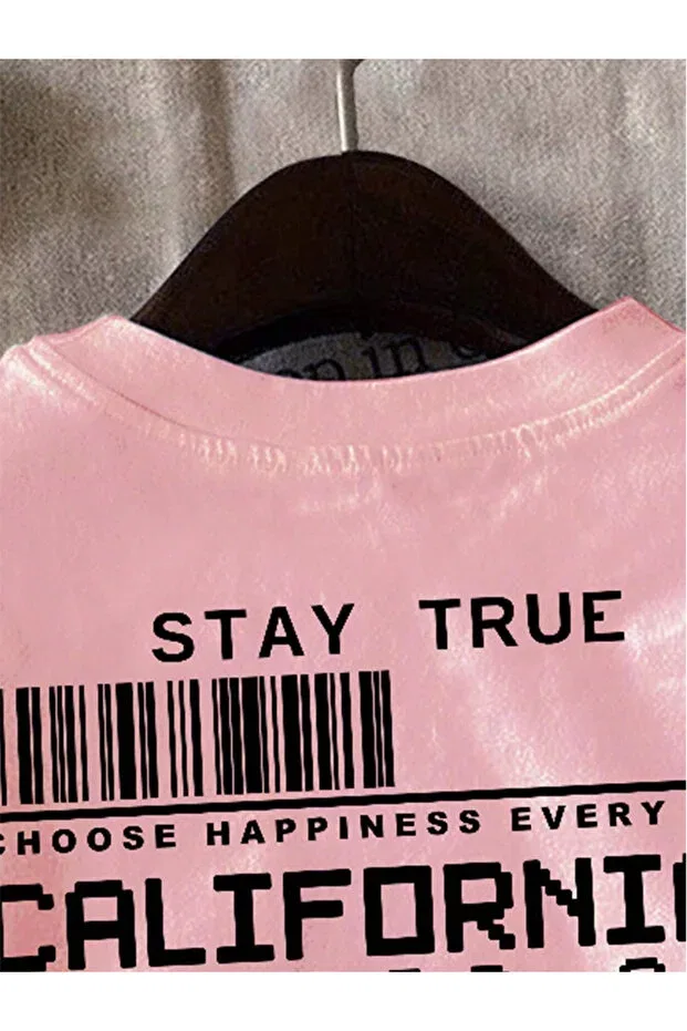 Детская футболка с принтом California Oversize Cotton T-Shirt Revasser, Pink — фото 3