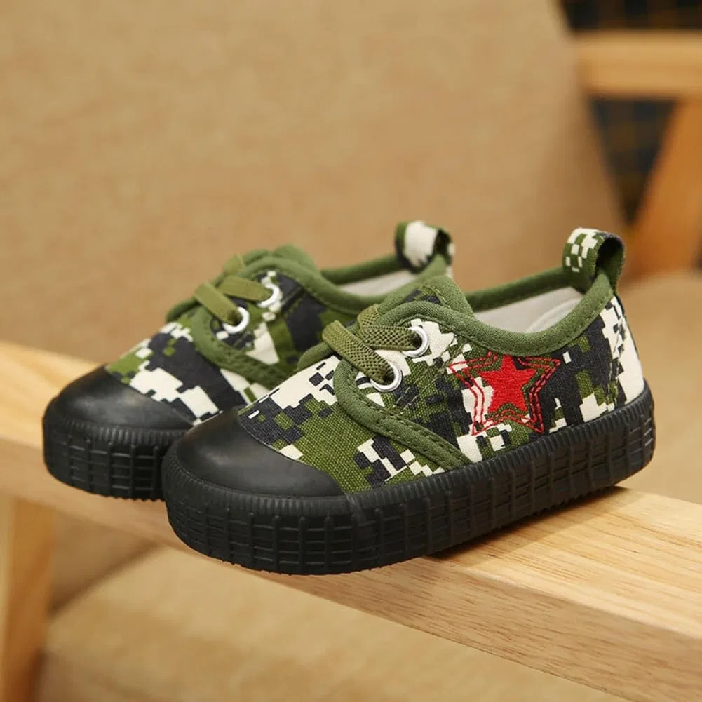 Детские кеды с ретро-камуфляжным принтом для мальчиков и девочек Auhoho, Camouflage — фото 3