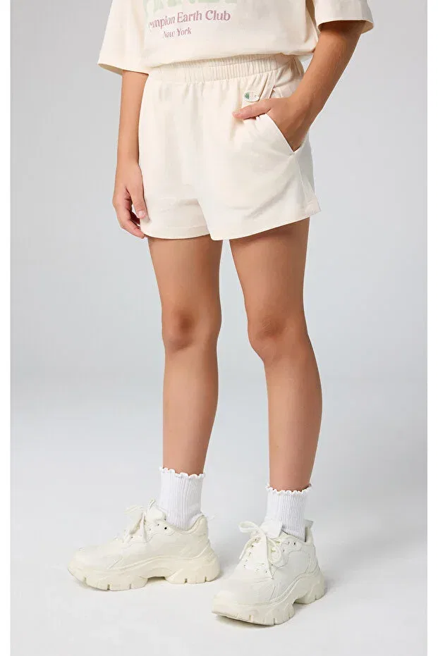 Детские шорты для девочек хлопковые Eco future shorts organic cotton beige kids shorts-404973-ys137 Champion, Beige-23 — фото 3