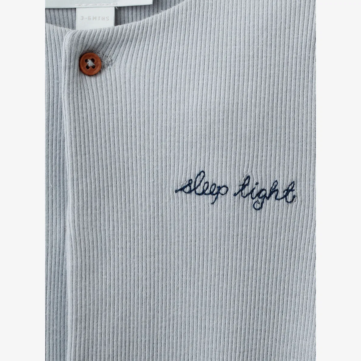 Хлопковый комбинезон для сна Sleep tight с вышивкой, размер 0-24 месяца The Little White Company, синий — фото 2