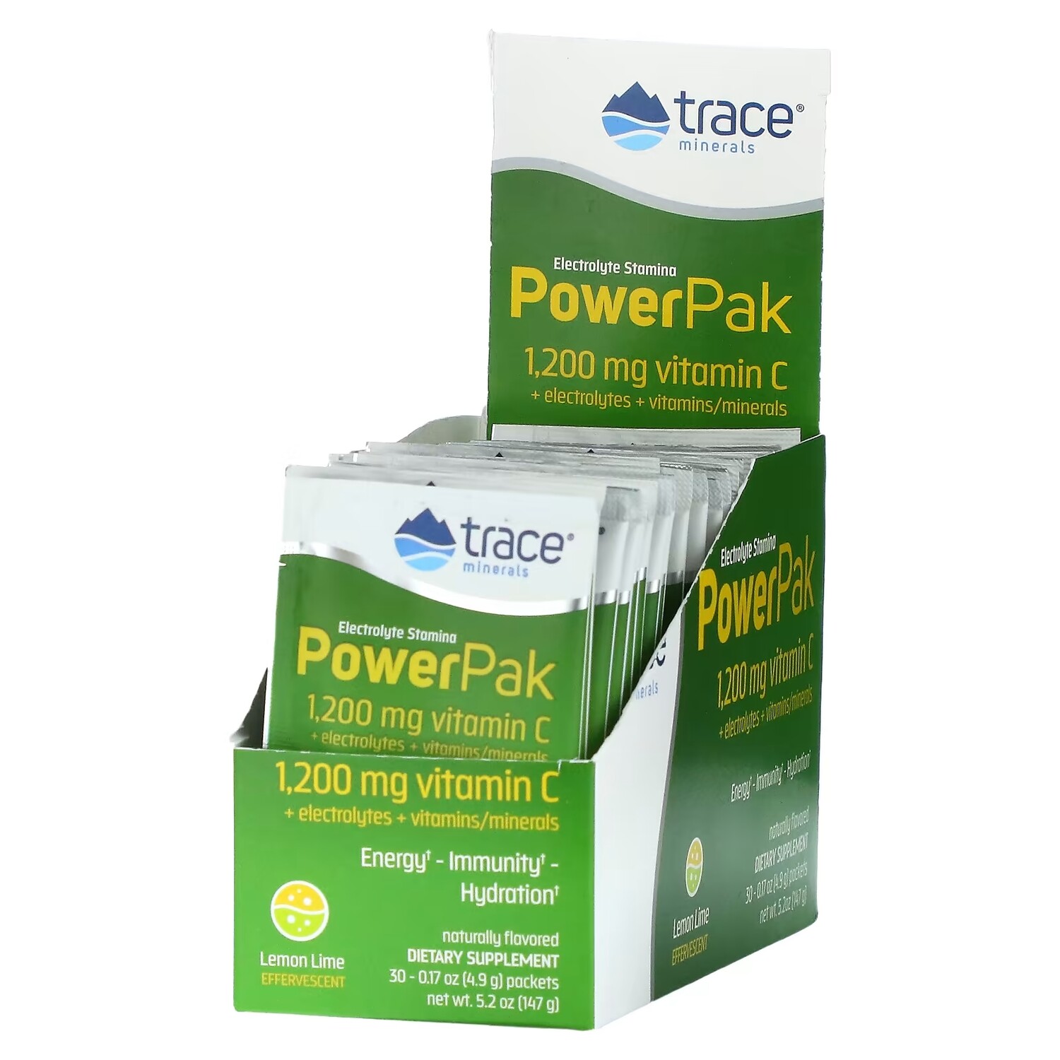 

Добавка Trace Minerals Electrolyte Stamina PowerPak, лимон / лайм, 30 пакетов по 4,9 г