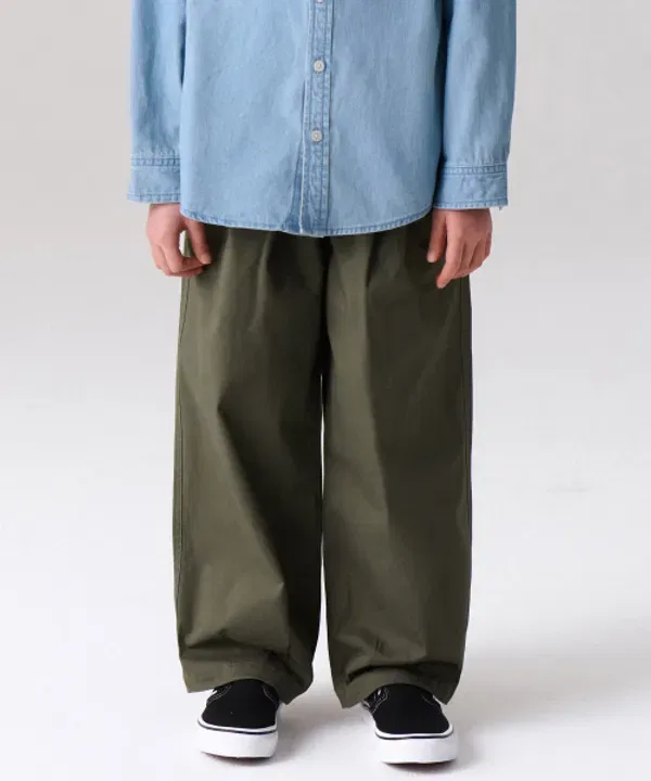 Широкие брюки balloon fit на резинке, хлопок, Musinsa Standard Kids, хаки