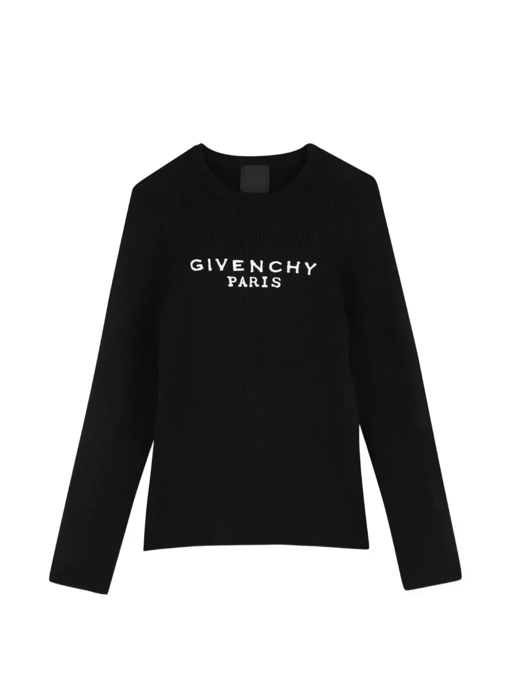 Свитер в рубчик с вышитым логотипом Givenchy Kids, черный
