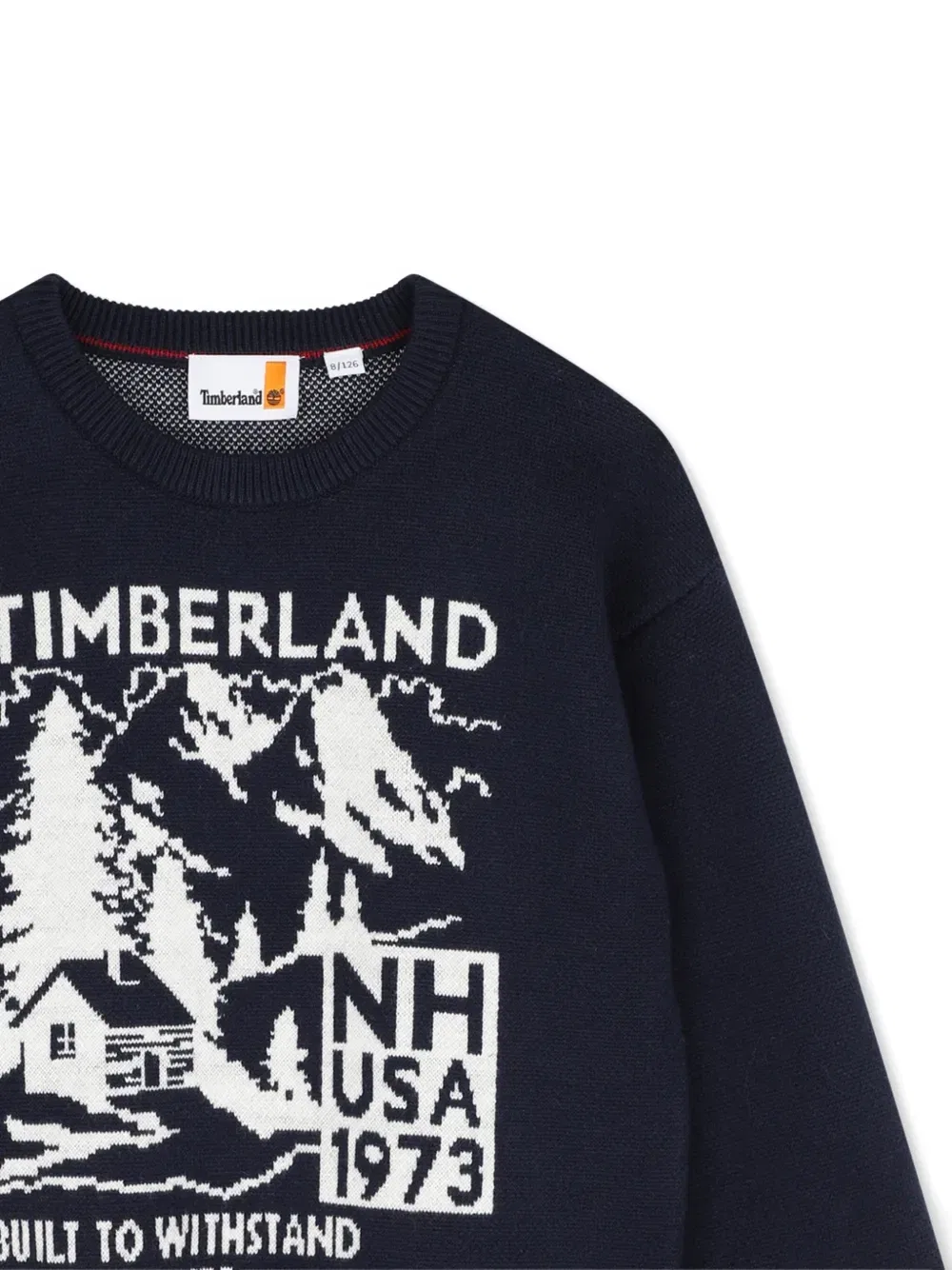 Свитер с графичным узором Timberland Kids, синий — фото 3