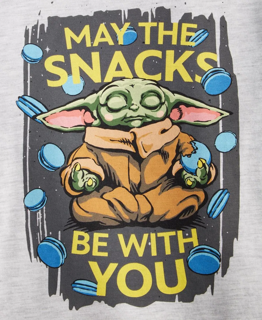 Детская футболка с принтом Baby Yoda Epic Threads, Oatmeal Heather — фото 3