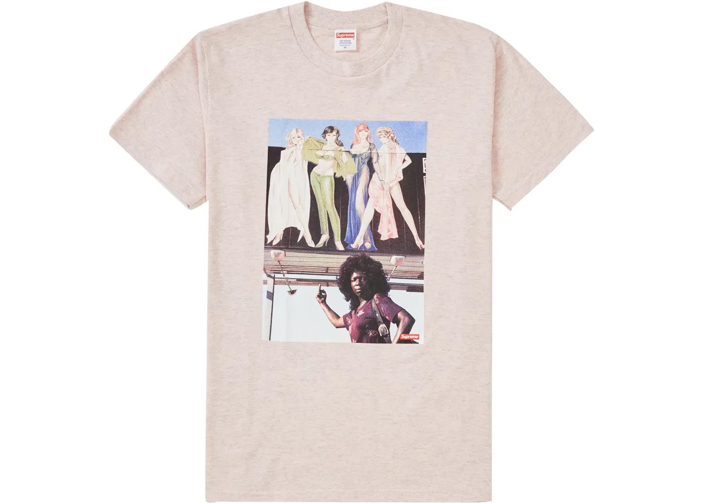 Мужская футболка с фотографическим принтом Supreme Tee, Heather Light Pink