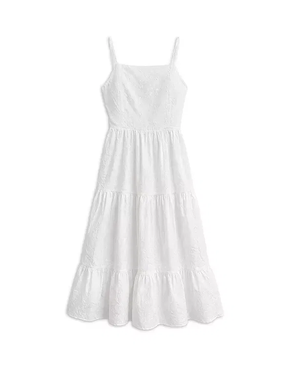 Детское платье для девочек с квадратным вырезом Alessandra KatieJ NYC, White Eyelet