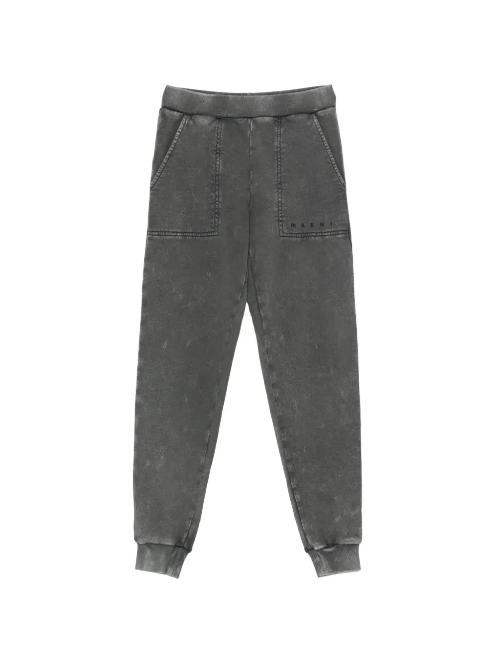 Спортивные брюки с логотипом и эффектом кислотной стирки Marni Kids, серый
