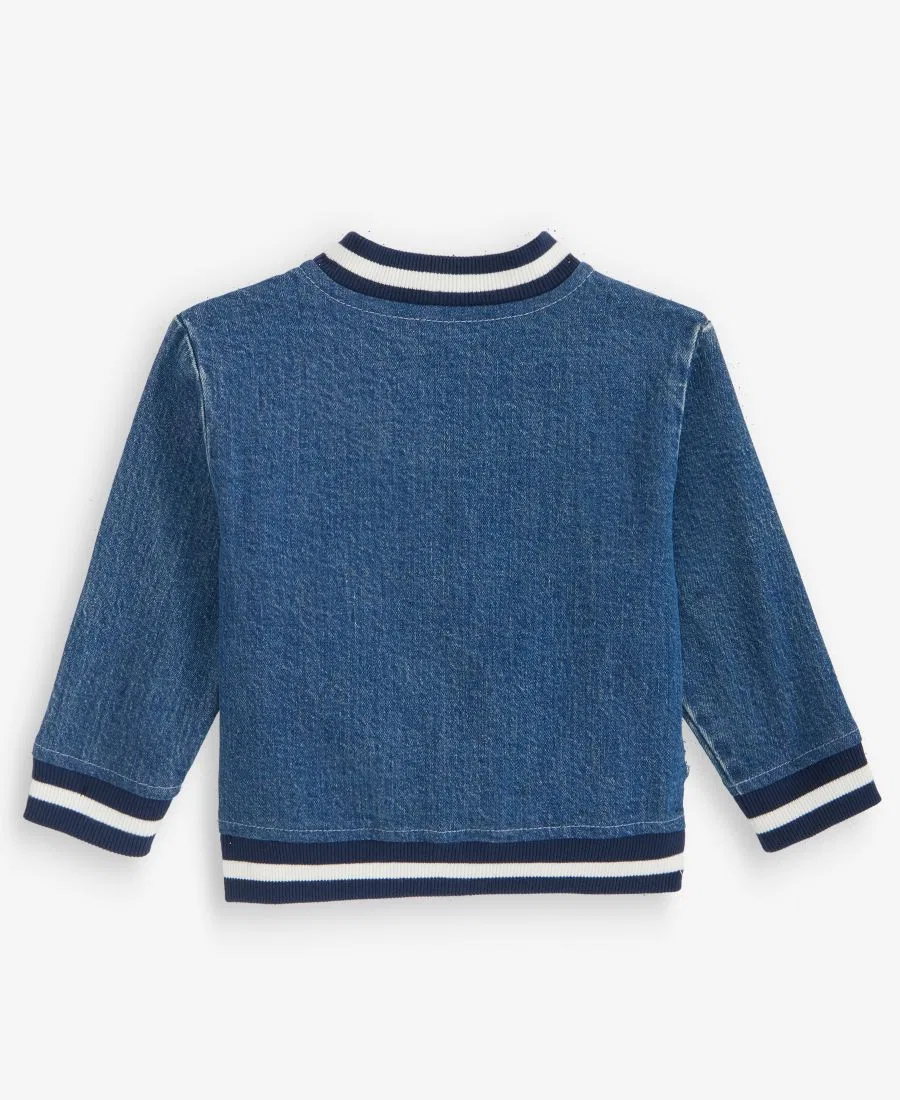 Джинсовая куртка-бомбер с вышивкой First Impressions, Medium Wash — фото 3