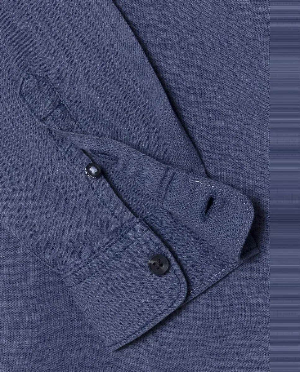 Детская рубашка для мальчиков льняная Daniel Pepe Jeans, Azul Índigo — фото 4
