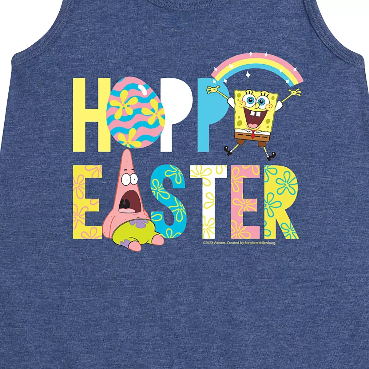 Детское платье-трапеция без рукавов SpongeBob Squarepants Hoppy Easter Icons SpongeBob SquarePants, Heather Navy — фото 2