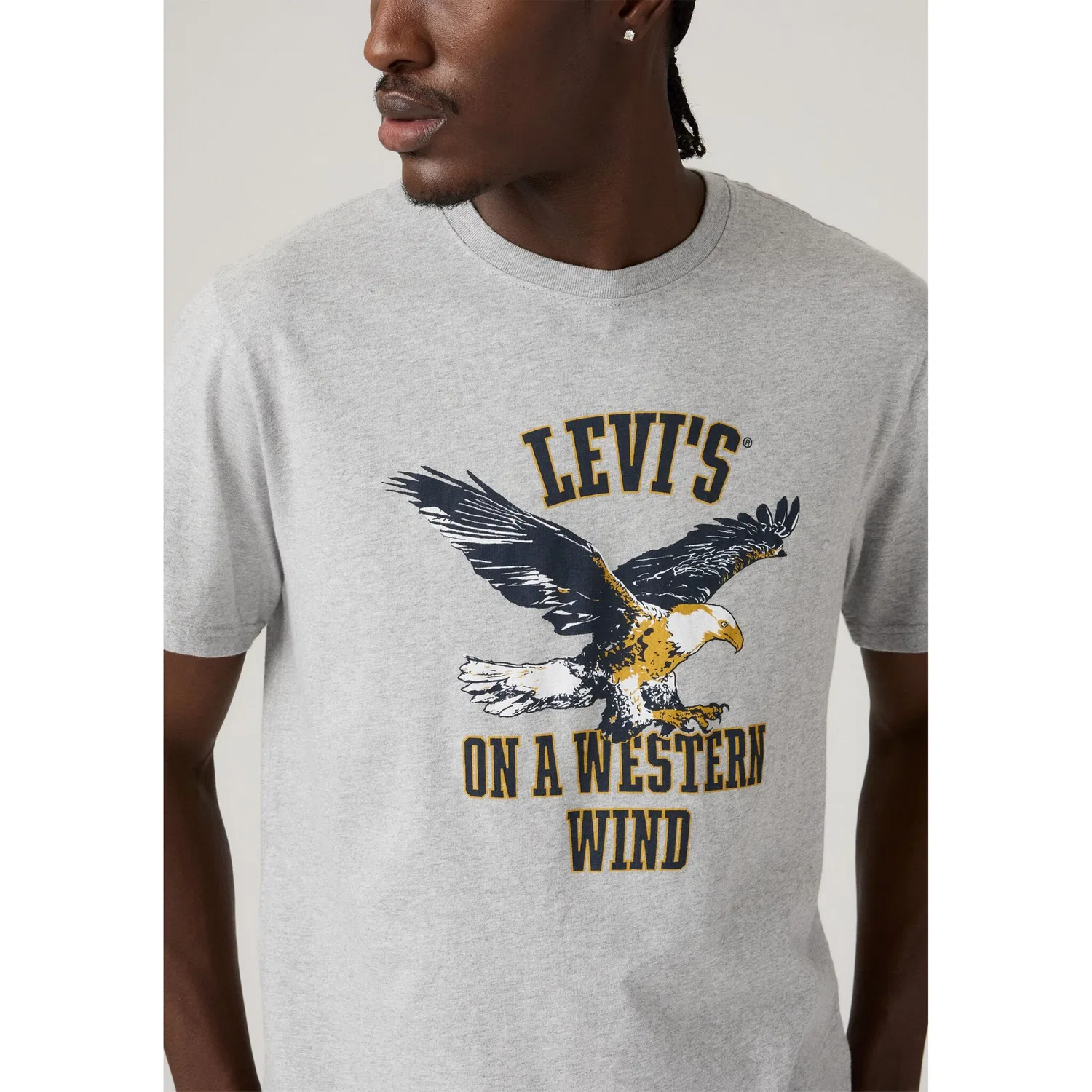 Мужская хлопковая джерси футболка свободного кроя Levi's, Western Wind Eagle M — фото 4