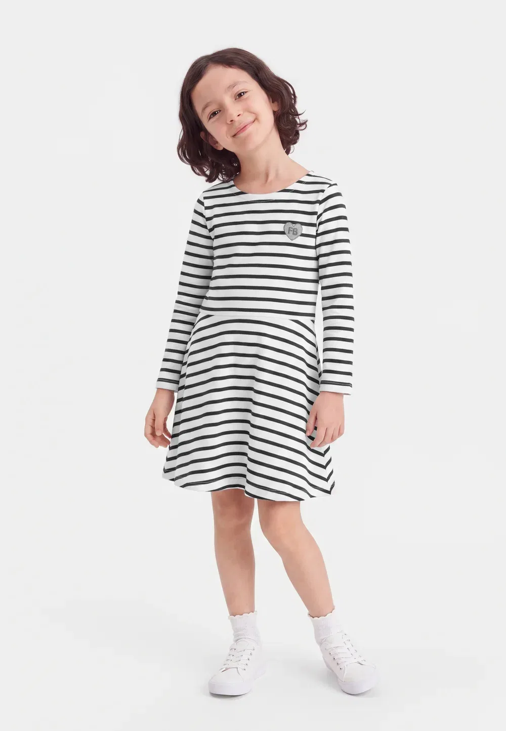 Трикотажное платье Petit Bateau, Marshmallow/Smoking