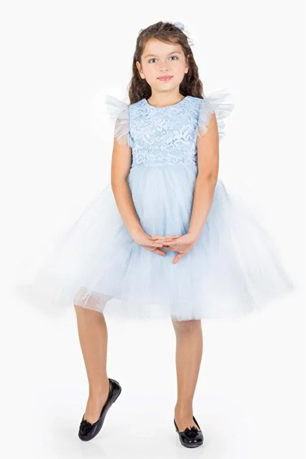 Детское платье для девочек с кружевом Baby Blue S.T. Sebat Tekstil, Babe Blue