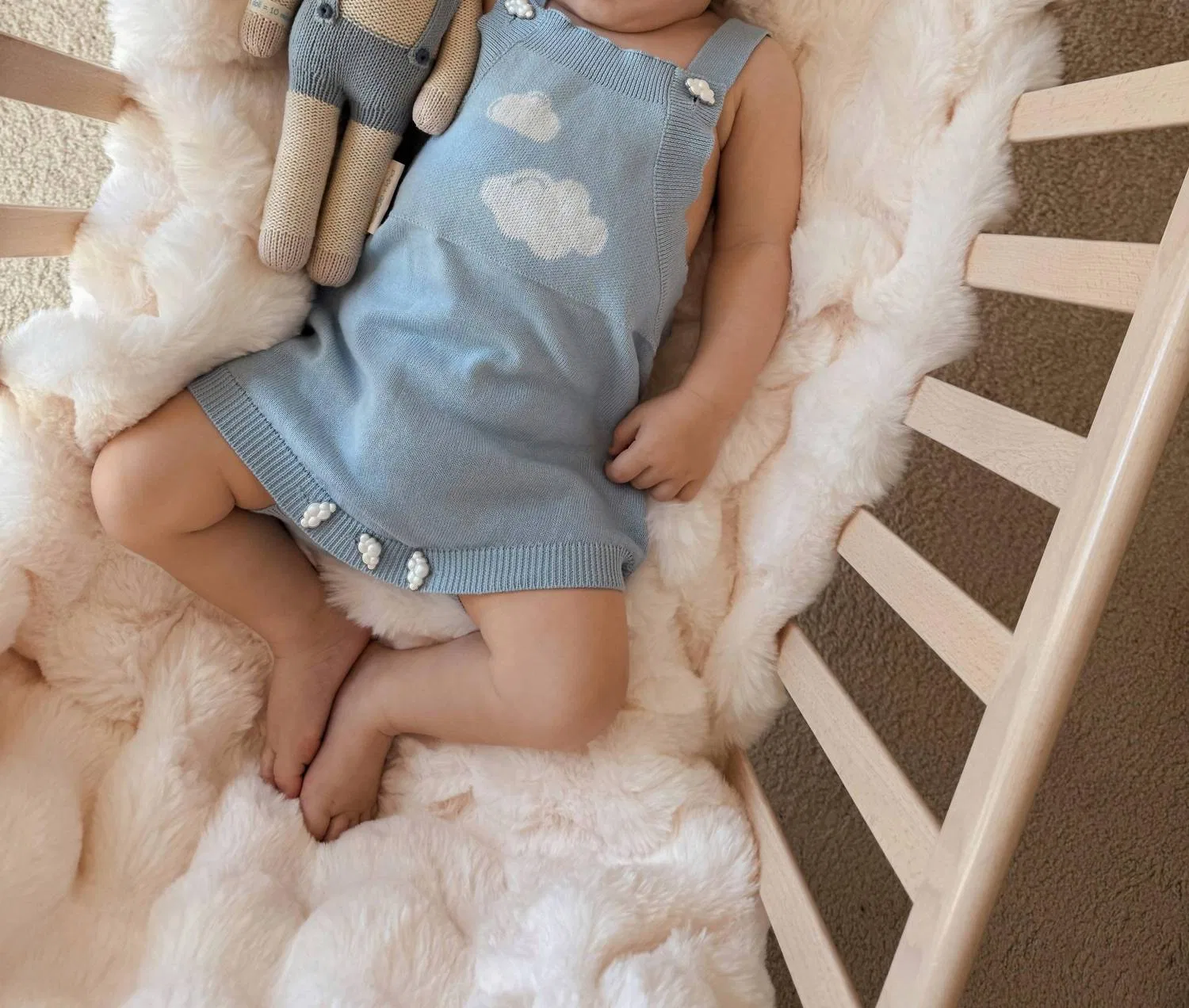 Детский боди-комбинезон без рукавов из органического хлопка Cloud Dreams Luna & Luca, Powder Blue — фото 3
