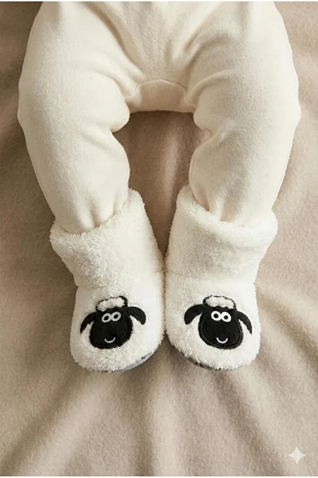 Детские тапочки для девочек с принтом Numix Baby Kids, White Cream