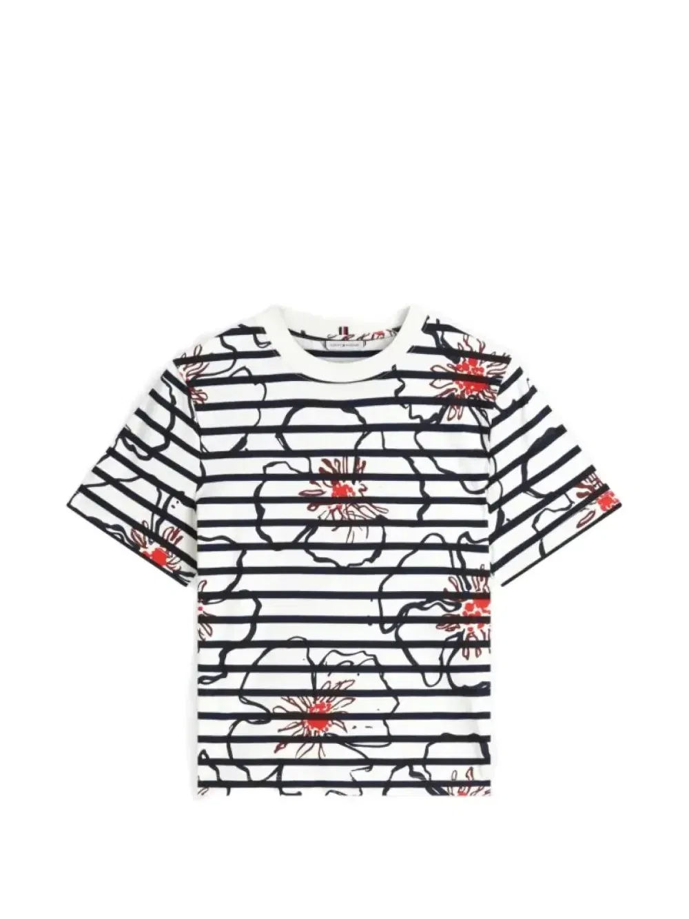 Футболка в полоску с цветочным принтом Tommy Hilfiger, белый